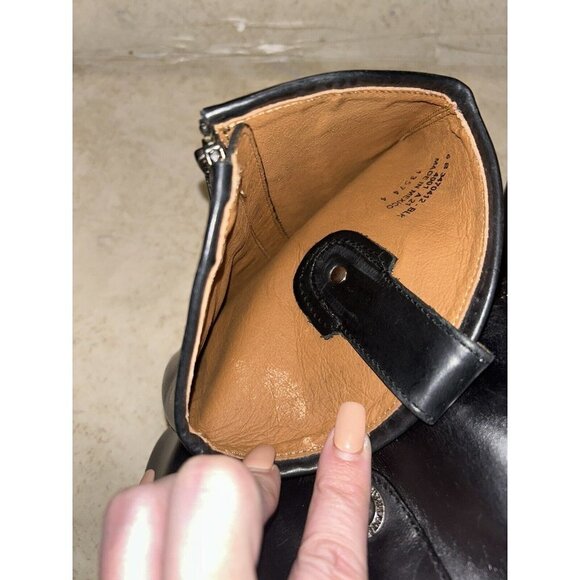 Frye Melissa Black Leather Zip Up Lug Equestrian Inspired Tall Boots Size 6 B - Picture 10 of 10